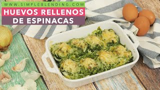 HUEVOS RELLENOS CON ESPINACAS  Cómo preparar huevos con bechamel  Receta de huevos rellenos [upl. by Htessil743]