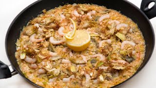 Receta de Arroz con alcachofas y gambas de Karlos Arguiñano [upl. by Narol]