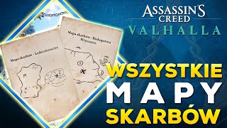 Wszystkie mapy skarbów  lokalizacja ukrytych skarbów  Poradnik  Assassins Creed Valhalla PL [upl. by Elleiram]