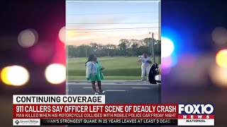 911 callers say officer who collided with motorcyclist left the scene [upl. by Elrak845]