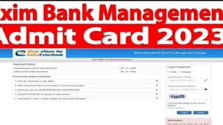 Exim Bank Management Trainee Admit Card 2024 Has Released Download Admit Card Sarkari Result [upl. by Rosemare]