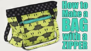 How to Make a Bag or Purse with a Zipper  Sewing Tutorial [upl. by Spillar]