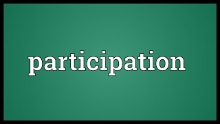 Participation Meaning [upl. by Hafital]