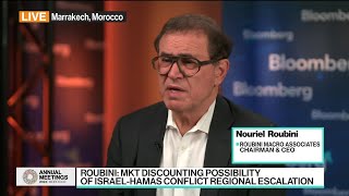 Nouriel Roubini Sees Markets Pricing ‘Something Ugly’ Happening in Gaza [upl. by Einnil133]