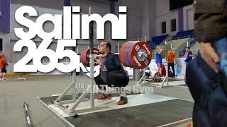 Behdad Salimi Iran 265 kg Squat Double 2014 Worlds Training Hall [upl. by Naitsirhk]