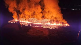 Volcano erupts in Iceland posing risk to fishing town  REUTERS [upl. by Krystin]