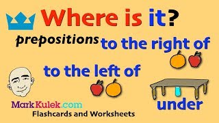 Prepositions  under to the right of to the left of  Mark Kulek  ESL [upl. by Albin840]