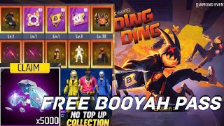 Free fire free booyah pass  Free fire free diamond  Ding Ding bundle free [upl. by Lenahs]