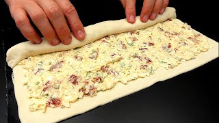 DIE KÖSTLICHSTE Füllung für Blätterteig Jeder fragt nach diesem Rezept Schmeckt besser als Pizza [upl. by Abisia173]