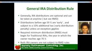 Traditional IRA Distributions Optional Required Penalties and Tax Reporting [upl. by Doro]