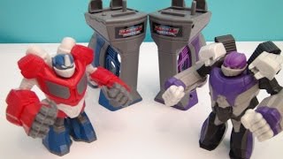 TRANSFORMERS OPTIMUS PRIME AND MEGATRON BATTLE MASTERS PLAYSET VIDEO TOY REVIEW [upl. by Rollet]