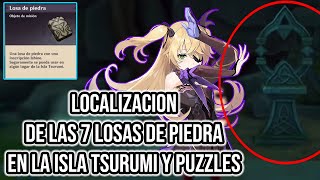 Todas las LOSAS DE PIEDRA de la Isla Tsurumi 7 LOSAS y PUZZLES  Genshin Impact 22 [upl. by Merrick]