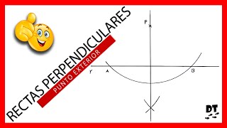 ⚡ Como trazar rectas PERPENDICULARES con regla y compás PUNTO EXTERIOR ⚡ Trazados fundamentales [upl. by Bohman39]