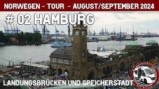 Hamburg  zweiter Stopp auf der Norwegentour  Landungsbrücken und Speicherstadt  die Route [upl. by Dranoel]