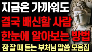 지금은 가까워도 결국 배신할 사람 알아보는 방법 I 노후에 좋은 사람인지 보려면 이것을 먼저 봐라 I 자면서 듣는 부처님 말씀 4시간 I 명언 I 오디오북 I 독경 I 인간관계 [upl. by Lander]