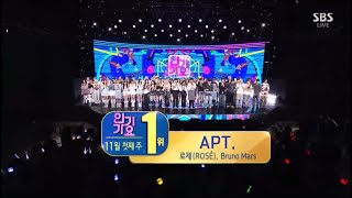 241103 ROSÉ amp BRUNO MARS APT 5TH WIN ON INKIGAYO EP 1244 [upl. by Ynnej595]