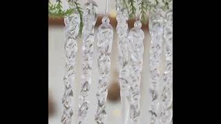 Christmas Tree Hanging Pendants Ice Strip Snow Xmas Ornaments New Year Christmas Decoration [upl. by Mortimer709]