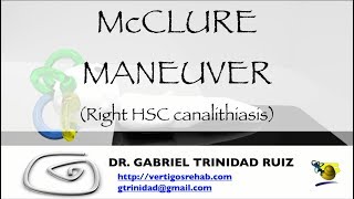 McCLURE MANEUVER RIGHT HSC CANALITHIASIS [upl. by Sharma]