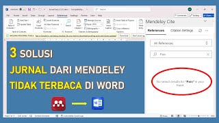 Jurnal Mendeley Tidak Muncul di Word [upl. by Cruce745]