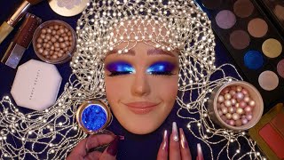 ASMR Rich Blue Glam Makeup Application on Mannequin [upl. by Rebel243]