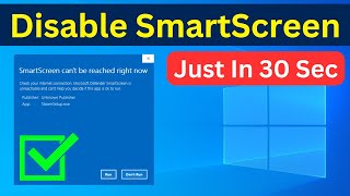 How To Fix SmartScreen Cant Be Reached Right Now Windows 10 Or 11  Disable SmartScreen Easy Way [upl. by Ariuqahs758]