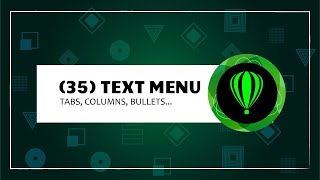 35Text Menu Tabs Columns Bullets Numbering Drop Cap Text Statistics With Corel Draw [upl. by Annodal851]