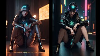 Cyberpunk Model Art Lookbook  사이버펑크 모델 아트 룩북  サイバーパンクモデルアートルックブック  cyberpunk art lookbook [upl. by Ailatan]