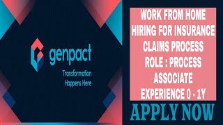 Genpact Recruitment  Insurance Claims Process  Virtual Drive on 10th Aug  Online Jobs  Jobmania [upl. by Ellinej1]