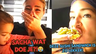 DE VIRAL SUSHI SANDWICH MAKEN OP DEZE MANIER IS ZO LEKKER amp DE KINDEREN EEN GEMBERSHOT GEVEN😱 331 [upl. by Anoi]