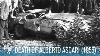 Death Of Alberto Ascari on The Monza Eni Circuit 1955  British Pathé [upl. by Nayra]