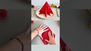 Quick Christmas Napkin Folding Idea Transform Your Table with Festive Holiday Decor 🌲🎄 [upl. by Eleph]