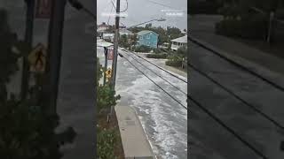 TimeLapse Shows Rapid Storm Surge from Hurricane Ian [upl. by Patnode]