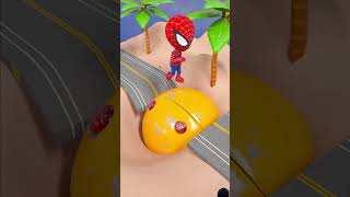 GTA V Weird Spidey vs SpiderGwen Crossing Giant Pacman in Bollards gta [upl. by Pessa]