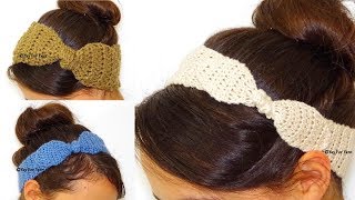 How to Make the Knotted Bow Headband or Earwarmer  Free Crochet Pattern  Yay For Yarn [upl. by Araminta]