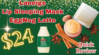 NEW  LANEIGE LIP SLEEPING MASK  EGGNOG LATTE  QUICK REVIEW LANEIGEUS lipsleepingmask [upl. by Mccowyn]