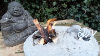 DIY Tolle BETON Feuerschale mini LAGERFEUER leicht selber machen  mit BETONREZEPT [upl. by Aicelaf]