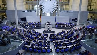 Germania un voto al Bundestag contro il freno al debito e per il bilancio quotsupplementarequot [upl. by Mcclary150]