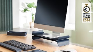 Leitz Ergo Adjustable Monitor Stand  product video [upl. by Harbison530]