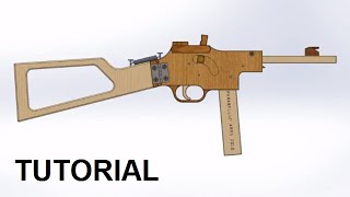 Folding rubber band SMG — free plans and tutorial [upl. by Ardnekahs757]