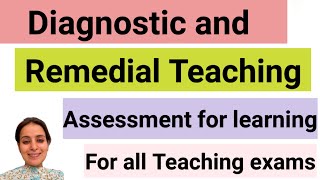 Diagnostic and Remedial TeachingAssessment for learning for all Teaching exams [upl. by Irwin]