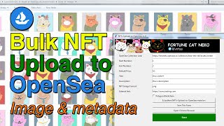 BULK UPLOAD NFTs to OPENSEA with metadata [upl. by Eittel]