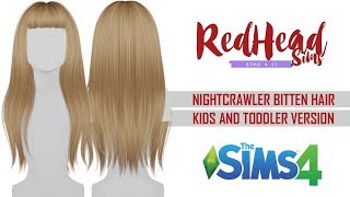 THE SIMS 4 CC  HAIR  NIGHTCRAWLER BITTEN HAIR  KIDS AND TODDLER VERSION [upl. by Anawahs]