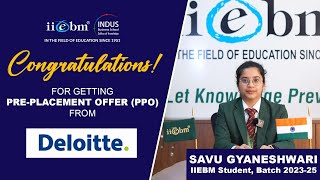 Savu Gyaneshwari  Preplacement offer Deloitte [upl. by Nnael]