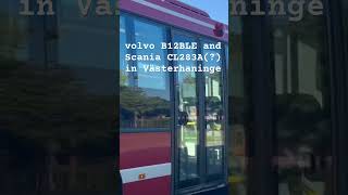 Volvo B12BLE and Scania CL283A in Västerhaninge [upl. by Triplett]