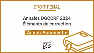 Annales DGCCRF 2024  Droit pénal [upl. by Ylehsa]