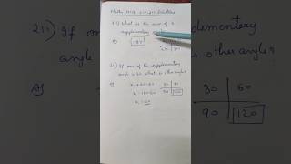 Maths MCQ 210211 what are supplementary angles 💯💯powertutorials mathsmcq [upl. by Toile]