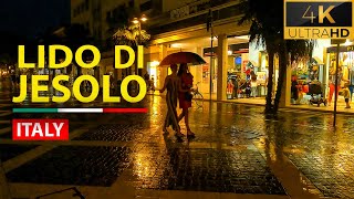 Lido di Jesolo by night 🇮🇹 Italy 4K walking tour 19 min [upl. by Ttenaej]