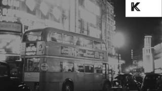 1954 Piccadilly Circus at Night 1950s London HD [upl. by Jereld]