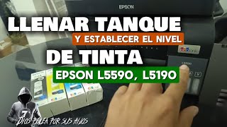 Llenar tanque de TINTA impresora Epson L5590 L5190  Establecer nivel de tinta epson tinta L5590 [upl. by Lomax106]