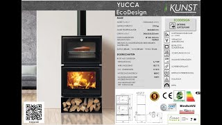 Kunst Stoves Yucca Kaminofen mit Backfach  Holzofen zum Backen und Heizen  modernes Desing [upl. by Nivi]